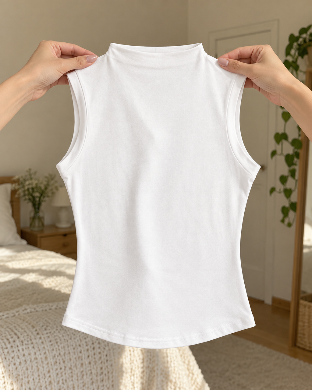 Women’s Sleeveless Mock-Neck Top