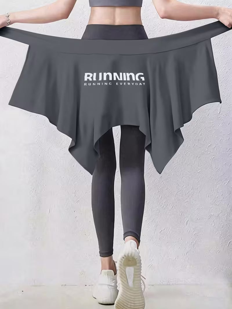Women’s Sports Waist Wrap – Hip Coverage Layer for Leggings | Black & Charcoal Grey