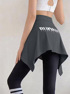 Women’s Sports Waist Wrap – Hip Coverage Layer for Leggings | Black & Charcoal Grey