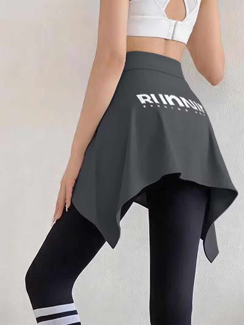 Women’s Sports Waist Wrap – Hip Coverage Layer for Leggings | Black & Charcoal Grey
