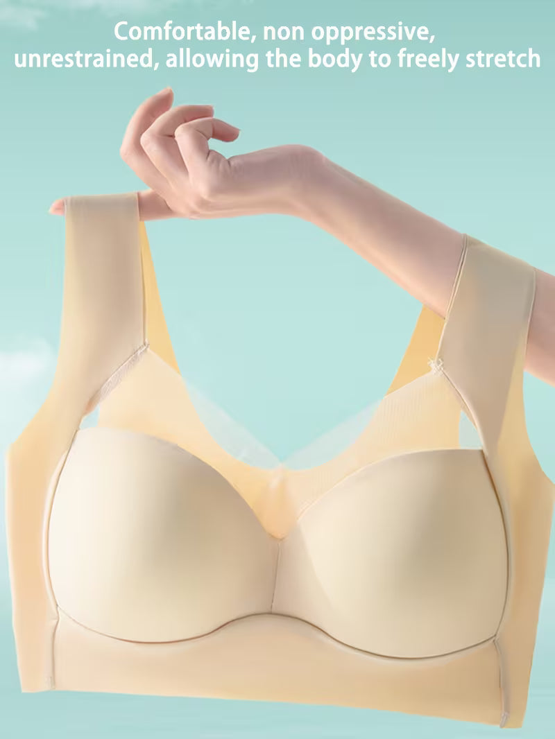 Women’s Wire-Free Crossover Comfort Bra with Breathable Mesh