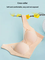 Women’s Wire-Free Crossover Comfort Bra with Breathable Mesh