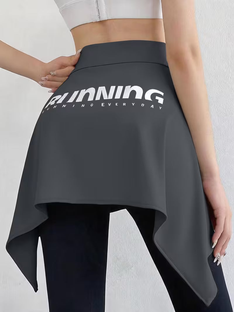 Women’s Sports Waist Wrap – Hip Coverage Layer for Leggings | Black & Charcoal Grey