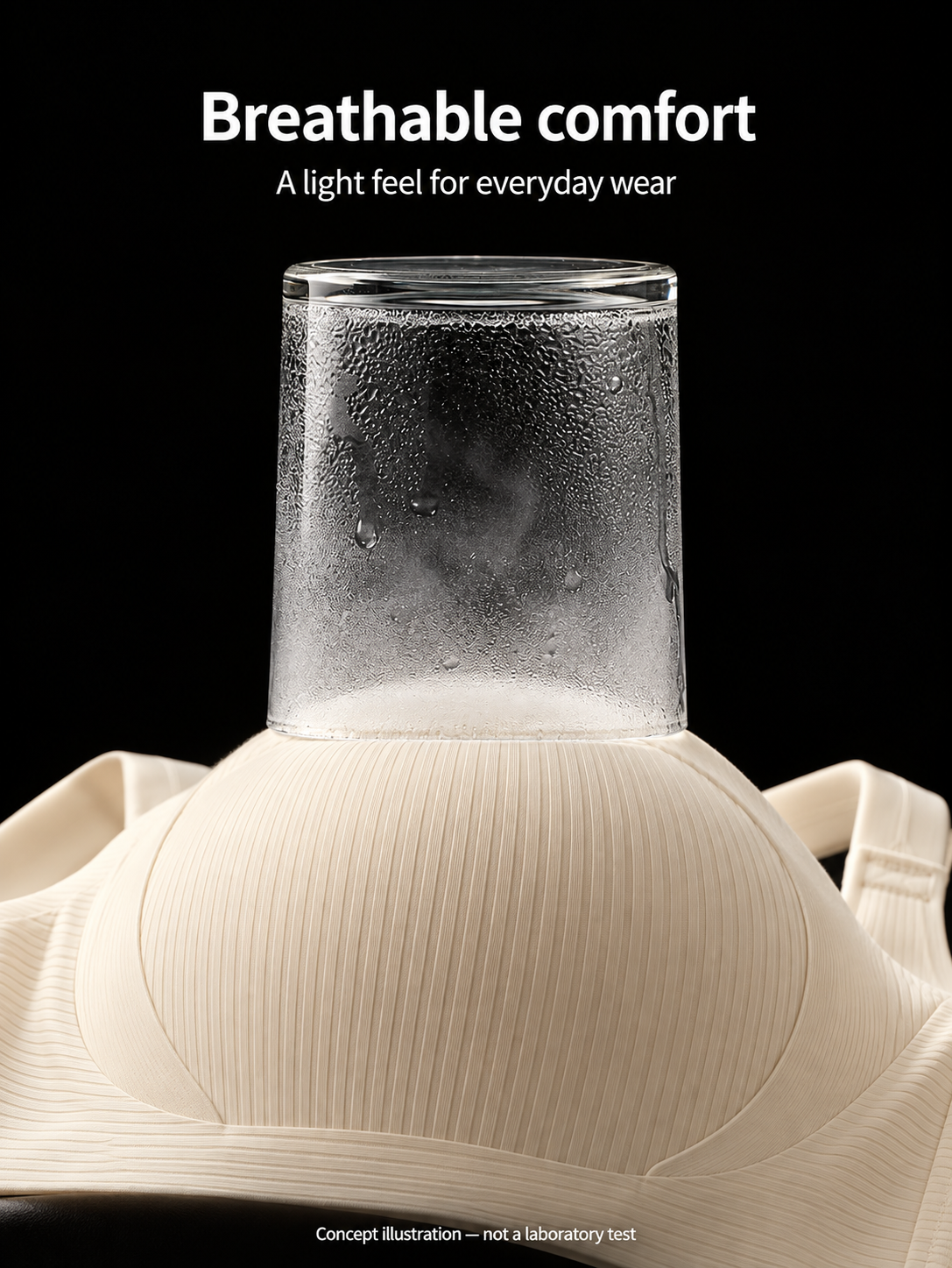 Women’s Ribbed Wire-Free Everyday Bra with Wide Straps