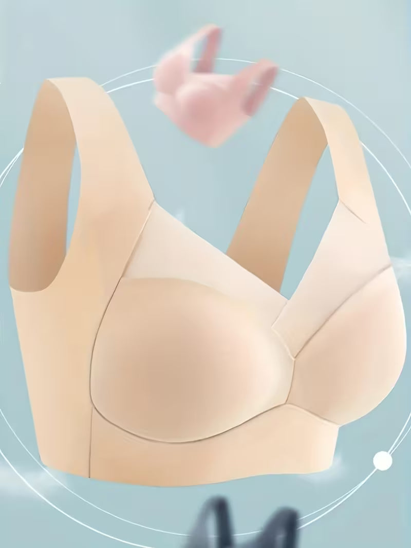 Women’s Wire-Free Crossover Comfort Bra with Breathable Mesh