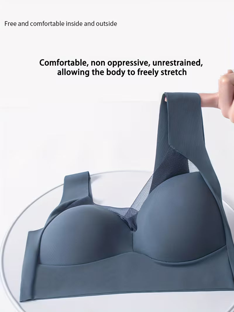 Women’s Wire-Free Crossover Comfort Bra with Breathable Mesh