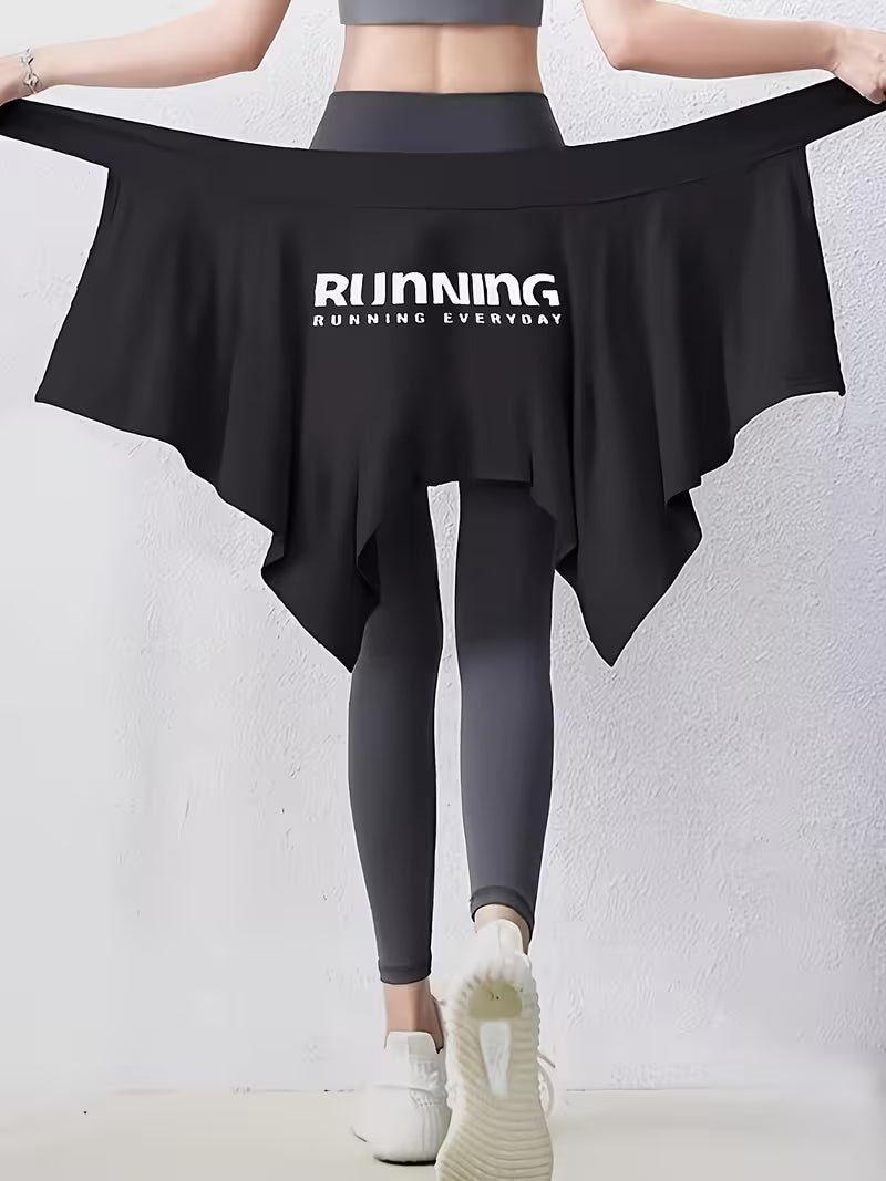 Women’s Sports Waist Wrap – Hip Coverage Layer for Leggings | Black & Charcoal Grey