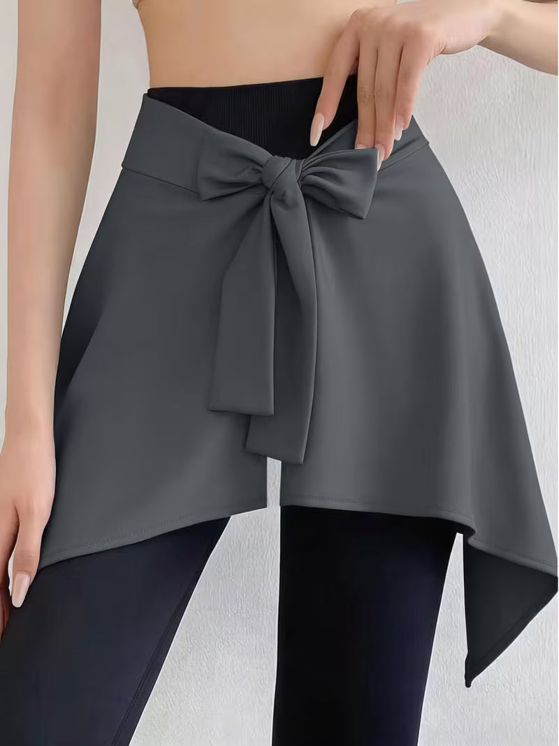 Women’s Sports Waist Wrap – Hip Coverage Layer for Leggings | Black & Charcoal Grey